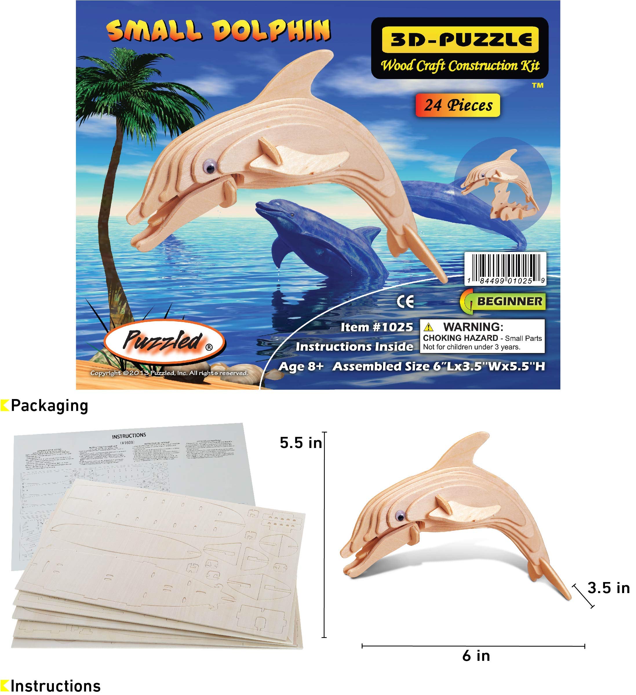 Amazon.com: Puzzled Bottle Nose Dolphin 3D Woodcraft Construction